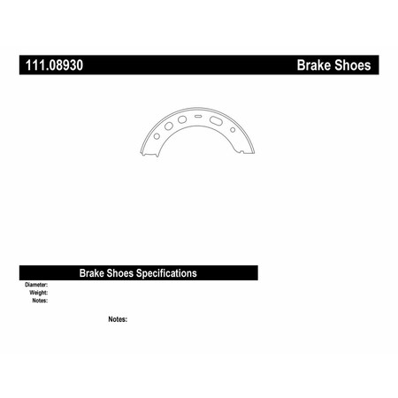 Centric Parts Centric 111.08930 Centric Premium Brake Shoes 111.08930